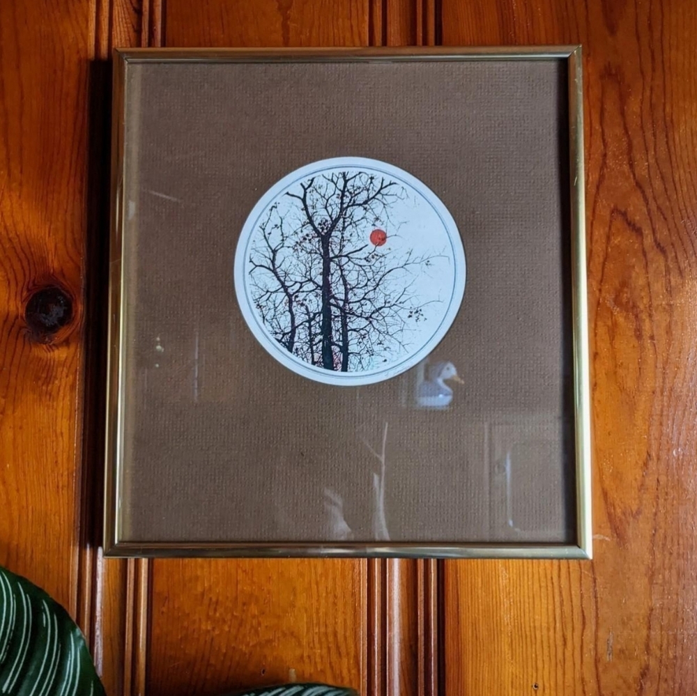 Vintage Moon & Trees Circular Print